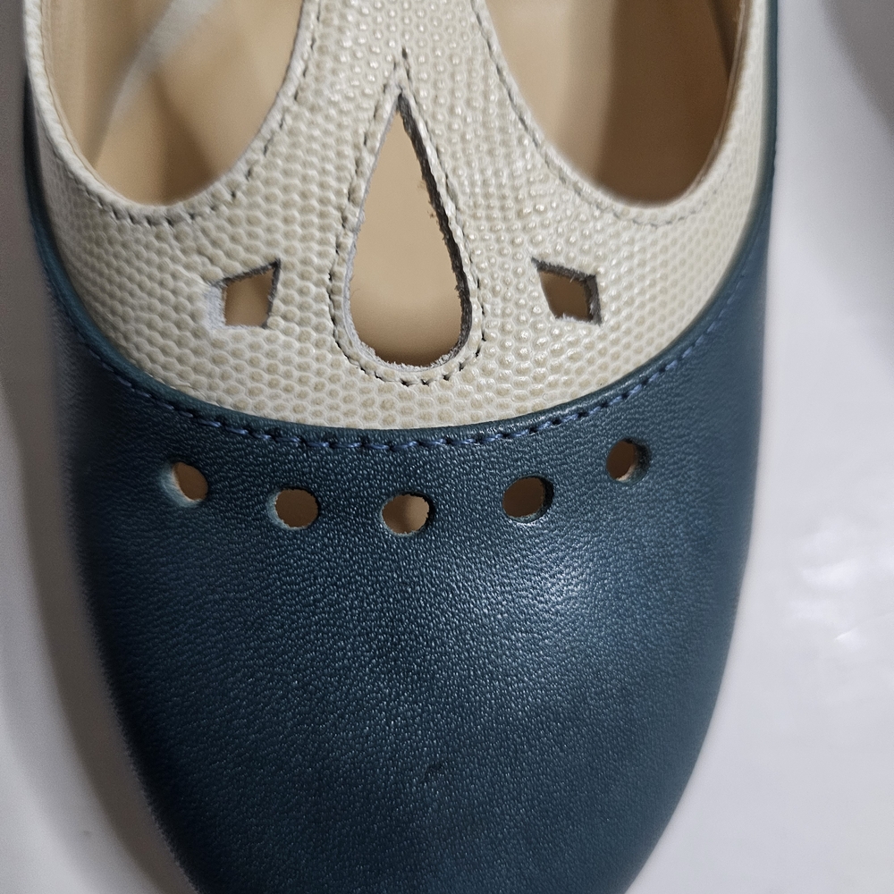 LOFT Women's Teal and Beige T-Strap Flats - Picture 9 of 15